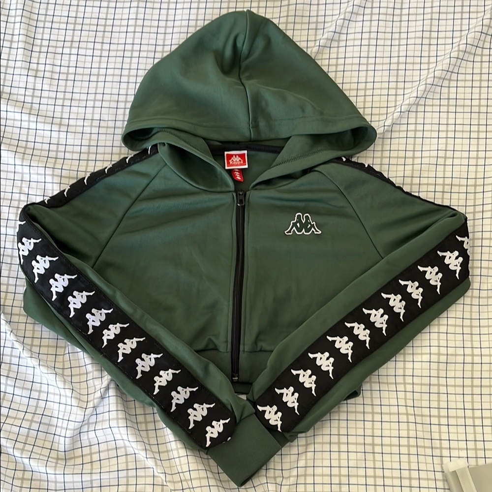 Kappa Olive Hoodie with Logo Accents